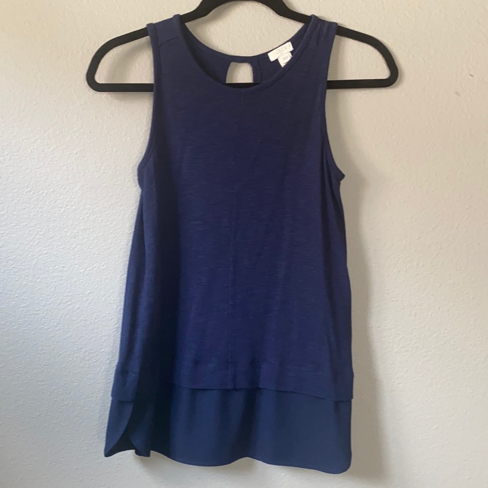 J. Crew mixed media navy tank top size XXS